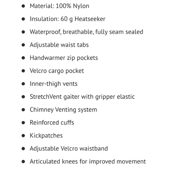 The North Face Freedom Insulated Snow Pants Black Medium - Picture 15 of 16